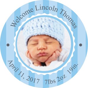 Personalized Baby Boy Announcement Swirl Lollipops (24 Piece(s))