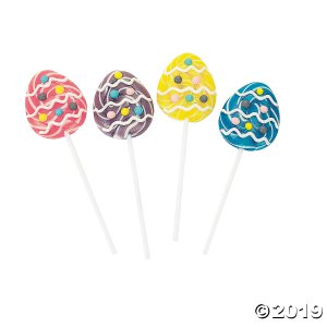 Easter Egg-Shaped Swirl Lollipops (Per Dozen)