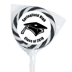 Personalized Black Graduation Swirl Lollipops (24 Piece(s))