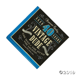 40th Vintage Dude Luncheon Napkins (16 Piece(s)) 40th Vintage Dude Luncheon Napkins (16 Piece(s))