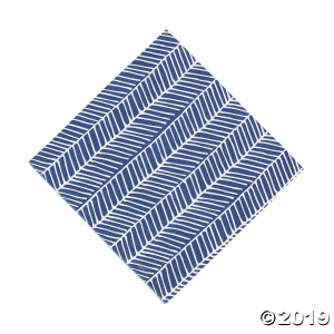 Navy Herringbone Luncheon Napkins (16 Piece(s))