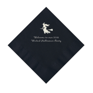 Black Witch Personalized Napkins with Silver Foil  Luncheon (50 Piece(s))