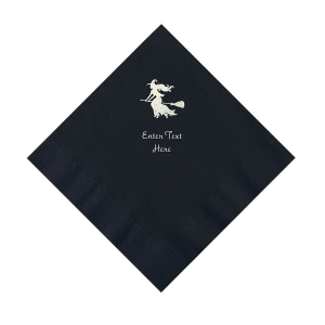 Black Witch Personalized Napkins with Silver Foil  Luncheon (50 Piece(s))