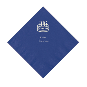 Purple Birthday Cake Personalized Napkins with Silver Foil - Luncheon (50 Piece(s))
