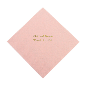 Pink Personalized Napkins with Gold Foil - Luncheon (50 Piece(s))