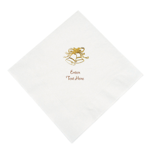 White Wedding Personalized Napkins with Gold Foil - Luncheon (50 Piece(s))