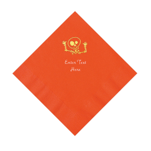 Orange Skeleton Personalized Napkins with Gold Foil - Luncheon (50 Piece(s))