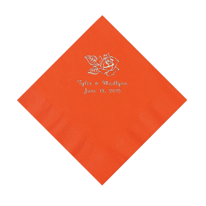 Orange Rose Personalized Napkins - Luncheon (50 Piece(s))