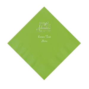 Lime Green The Adventure Begins Personalized Napkins with Silver Foil - Luncheon (50 Piece(s))