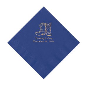 Purple Cowboy Boots Personalized Napkins with Gold Foil - Luncheon (50 Piece(s))