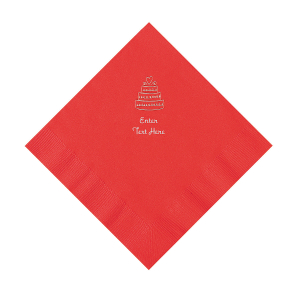 Red Wedding Cake Personalized Napkins - Luncheon (50 Piece(s))