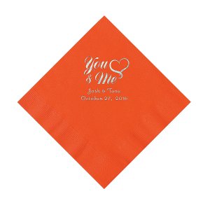 Orange Me & You Heart Personalized Luncheon Napkins (50 Piece(s))