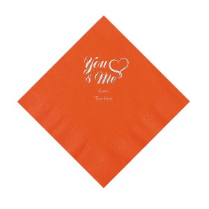 Orange Me & You Heart Personalized Luncheon Napkins (50 Piece(s))