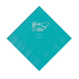 Teal Me & You Heart Personalized Luncheon Napkins (50 Piece(s))
