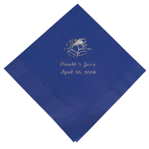 Purple Wedding Personalized Napkins with Silver Foil - Luncheon (50 Piece(s))