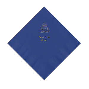 Purple Wedding Cake Personalized Napkins with Gold Foil - Luncheon (50 Piece(s))