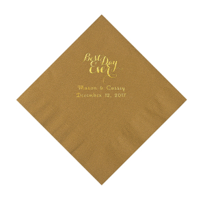 Gold Best Day Ever Personalized Napkins with Gold Foil  Luncheon (50 Piece(s))