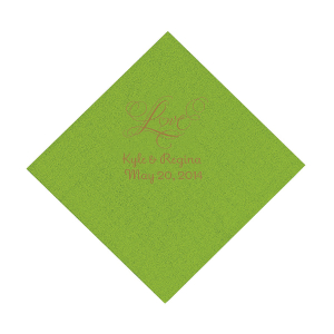 Lime Green Love Personalized Napkins with Gold Foil - Luncheon (50 Piece(s))