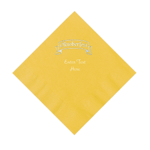 Yellow Oktoberfest Personalized Napkins with Silver Foil  Luncheon (50 Piece(s))