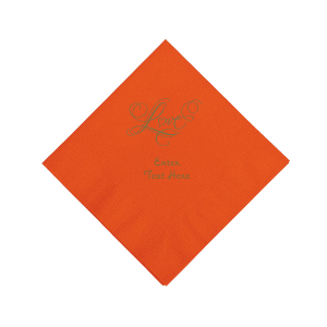 Orange Love Personalized Napkins with Gold Foil - Luncheon (50 Piece(s))