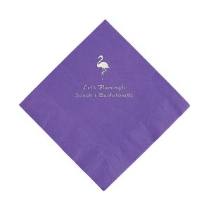 Amethyst Flamingo Personalized Napkins with Silver Foil - Luncheon (50 Piece(s))