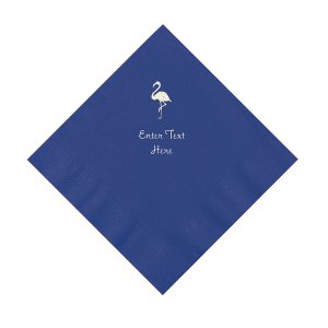 Purple Flamingo Personalized Napkins with Silver Foil - Luncheon (50 Piece(s))