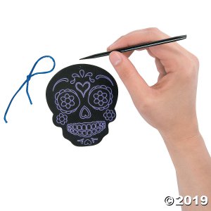 Day of the Dead Scratch 'N Reveal Ornaments (Makes 12)