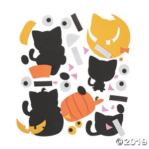 Halloween Cat Magnet Craft Kit (Makes 12)