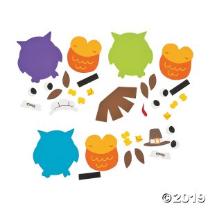 Owl Thanksgiving Magnet Craft Kit (Makes 12)