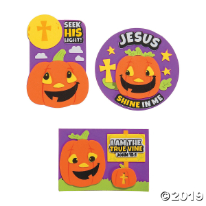 Christian Pumpkin John 15:1 Magnet Craft Kit (Makes 12)