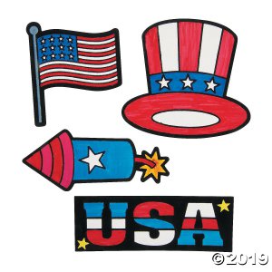 Color Your Own Patriotic Fuzzy Magnets (Makes 12)