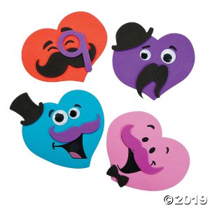Mustache Hearts Magnet Craft Kit (Makes 12)