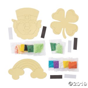 St. Patrick's Day Sand Art Magnets (Per Dozen)