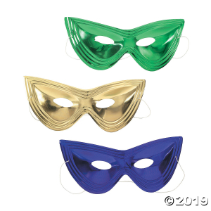 Mardi Gras Cat's-Eye Masks (24 Piece(s))