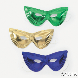 Mardi Gras Cat's-Eye Masks (24 Piece(s))