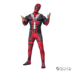Men's Deluxe Muscle Chest Deadpool Costume - Standard (1 Piece(s))