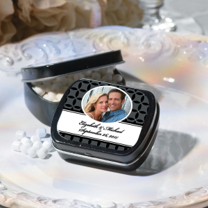 Black Wedding Design Custom Photo Mint Tins (24 Piece(s))
