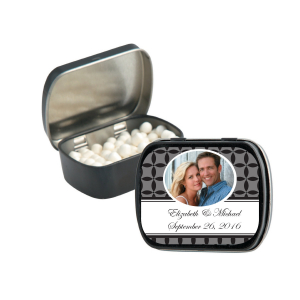 Black Wedding Design Custom Photo Mint Tins (24 Piece(s))