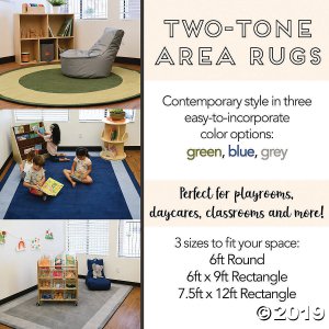 ECR4Kids Two-Tone Circle Area Rug - 6 Foot Round, Blue (1 Unit(s))