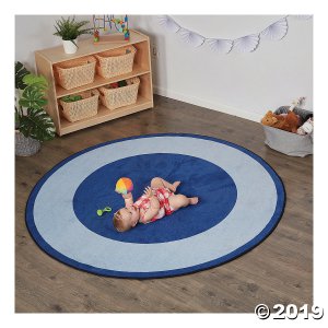 ECR4Kids Two-Tone Circle Area Rug - 6 Foot Round, Blue (1 Unit(s))