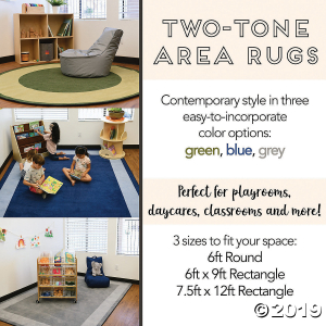 ECR4Kids Two-Tone Circle Area Rug - 6 Foot Round, Green (1 Unit(s))