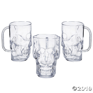 Clear Skull Plastic Mugs (Per Dozen)