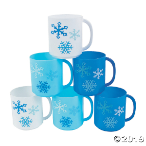 Winter Plastic Mugs (Per Dozen)