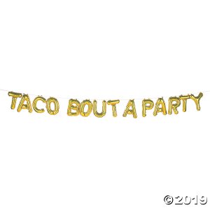 Gold Fiesta Taco Bout A Party Mylar Balloon Banner (1 Set(s))