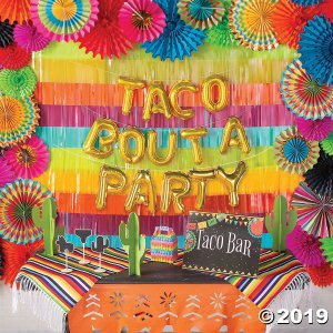 Gold Fiesta Taco Bout A Party Mylar Balloon Banner (1 Set(s))
