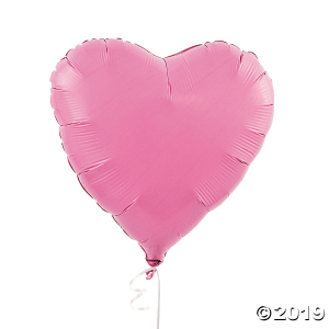 Pink Heart Mylar Balloons (Per Dozen)