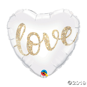 Love Glitter Heart-Shaped Mylar Balloon (1 Piece(s))