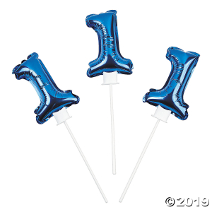 Self-Inflating 1st Birthday Blue Mylar Balloons (1 Piece(s))