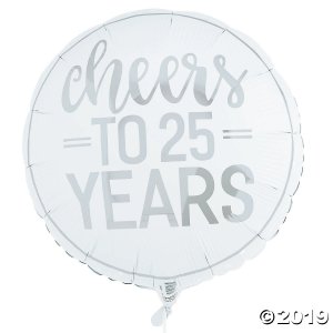 Silver Cheers to 25 Years Mylar Balloon (1 Piece(s))