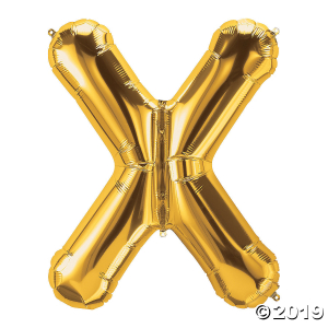 X Gold Letter Mylar Balloon (1 Piece(s))